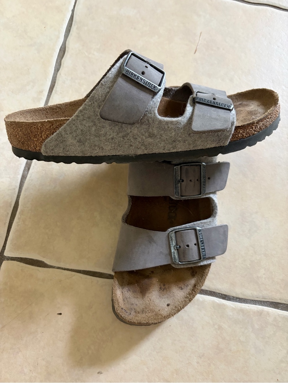 Gray Double Buckle Birkenstock woman Sandals - Picture 2 of 4
